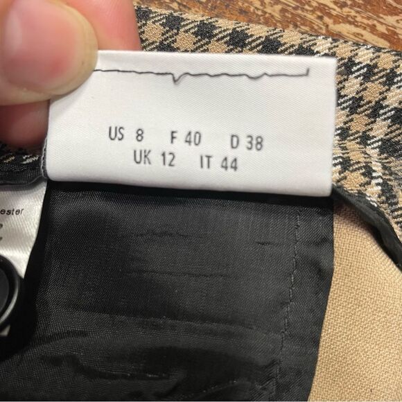 Akris Punto Tan & Black‎ Glen Check Plaid Cuffed Trouser Pants Size 8 - Picture 4 of 8